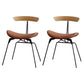 Industrial Upholstered Home Side Chair Matte Finish Open Back Dining Chairs Brown-Khaki 2 Piece Set Clearhalo ' kitchen&dining_furn' 'Dining Chairs' 'Dining Tables & Seating' 'dining_chair' 'furn' 'furn_dining_chair' 'Furniture' 'furniture_dining_chair' 'Kitchen & Dining Furniture' 'kitchen' 4128994