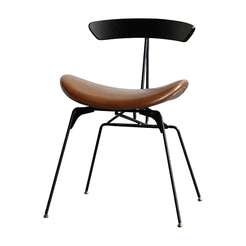 Industrial Upholstered Home Side Chair Matte Finish Open Back Dining Chairs Brown-Black 1 Piece Clearhalo ' kitchen&dining_furn' 'Dining Chairs' 'Dining Tables & Seating' 'dining_chair' 'furn' 'furn_dining_chair' 'Furniture' 'furniture_dining_chair' 'Kitchen & Dining Furniture' 'kitchen' 4128996