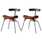 Industrial Upholstered Home Side Chair Matte Finish Open Back Dining Chairs Black-Apricot 2 Piece Set Clearhalo ' kitchen&dining_furn' 'Dining Chairs' 'Dining Tables & Seating' 'dining_chair' 'furn' 'furn_dining_chair' 'Furniture' 'furniture_dining_chair' 'Kitchen & Dining Furniture' 'kitchen' 4129000