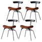 Industrial Upholstered Home Side Chair Matte Finish Open Back Dining Chairs Black-Apricot 4 Piece Set Clearhalo ' kitchen&dining_furn' 'Dining Chairs' 'Dining Tables & Seating' 'dining_chair' 'furn' 'furn_dining_chair' 'Furniture' 'furniture_dining_chair' 'Kitchen & Dining Furniture' 'kitchen' 4129001