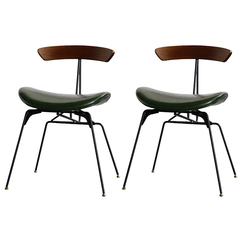 Industrial Upholstered Home Side Chair Matte Finish Open Back Dining Chairs Blackish Green 2 Piece Set Clearhalo ' kitchen&dining_furn' 'Dining Chairs' 'Dining Tables & Seating' 'dining_chair' 'furn' 'furn_dining_chair' 'Furniture' 'furniture_dining_chair' 'Kitchen & Dining Furniture' 'kitchen' 4129003