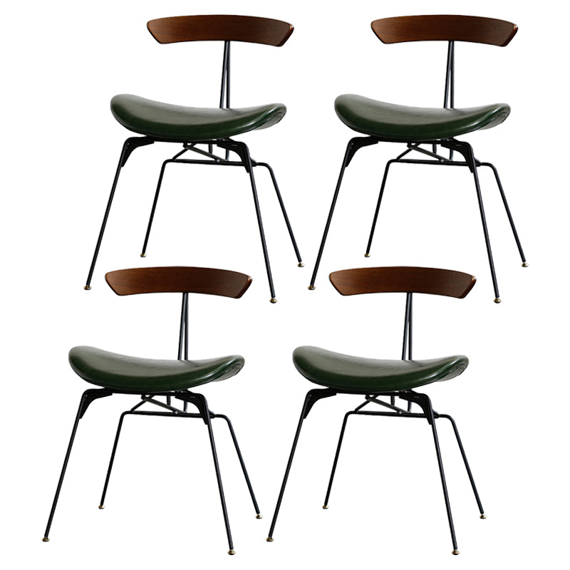 Industrial Upholstered Home Side Chair Matte Finish Open Back Dining Chairs Blackish Green 4 Piece Set Clearhalo ' kitchen&dining_furn' 'Dining Chairs' 'Dining Tables & Seating' 'dining_chair' 'furn' 'furn_dining_chair' 'Furniture' 'furniture_dining_chair' 'Kitchen & Dining Furniture' 'kitchen' 4129004