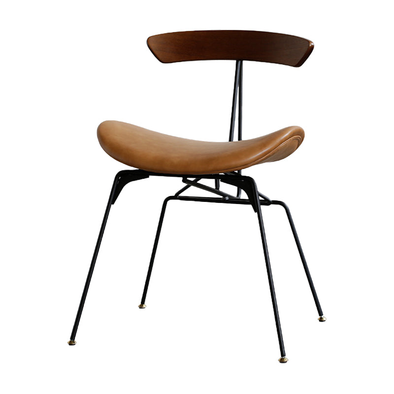 Industrial Upholstered Home Side Chair Matte Finish Open Back Dining Chairs Orange 1 Piece Clearhalo ' kitchen&dining_furn' 'Dining Chairs' 'Dining Tables & Seating' 'dining_chair' 'furn' 'furn_dining_chair' 'Furniture' 'furniture_dining_chair' 'Kitchen & Dining Furniture' 'kitchen' 4129005