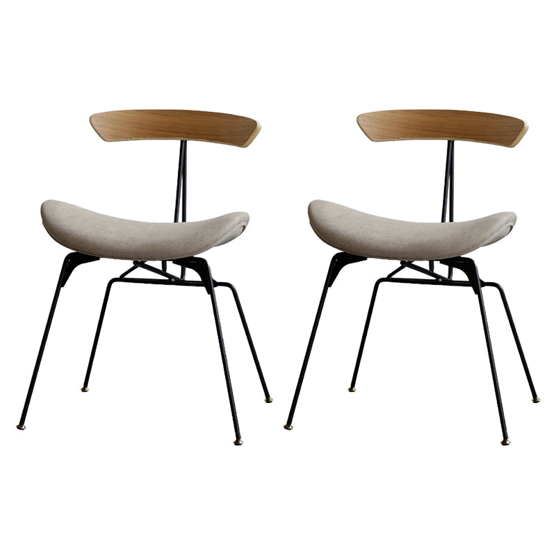 Industrial Upholstered Home Side Chair Matte Finish Open Back Dining Chairs Off-White 2 Piece Set Clearhalo ' kitchen&dining_furn' 'Dining Chairs' 'Dining Tables & Seating' 'dining_chair' 'furn' 'furn_dining_chair' 'Furniture' 'furniture_dining_chair' 'Kitchen & Dining Furniture' 'kitchen' 4129012