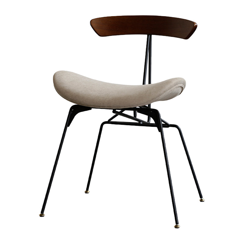 Industrial Upholstered Home Side Chair Matte Finish Open Back Dining Chairs Walnut White 1 Piece Clearhalo ' kitchen&dining_furn' 'Dining Chairs' 'Dining Tables & Seating' 'dining_chair' 'furn' 'furn_dining_chair' 'Furniture' 'furniture_dining_chair' 'Kitchen & Dining Furniture' 'kitchen' 4129017