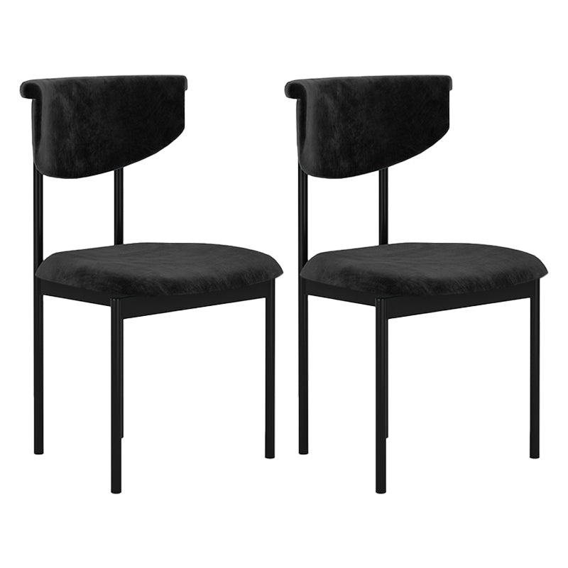 Contemporary Style Metal Chair Set Open Back Side Dining Room Kitchen Chairs Black 2 Piece Set Clearhalo ' kitchen&dining_furn' 'Dining Chairs' 'Dining Tables & Seating' 'dining_chair' 'furn' 'furn_dining_chair' 'Furniture' 'furniture_dining_chair' 'Kitchen & Dining Furniture' 'kitchen' 4129022