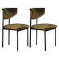 Contemporary Style Metal Chair Set Open Back Side Dining Room Kitchen Chairs Yellow-Green 2 Piece Set Clearhalo ' kitchen&dining_furn' 'Dining Chairs' 'Dining Tables & Seating' 'dining_chair' 'furn' 'furn_dining_chair' 'Furniture' 'furniture_dining_chair' 'Kitchen & Dining Furniture' 'kitchen' 4129026