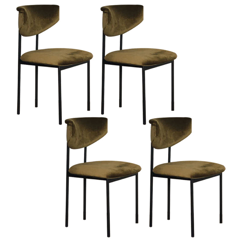 Contemporary Style Metal Chair Set Open Back Side Dining Room Kitchen Chairs Yellow-Green 4 Piece Set Clearhalo ' kitchen&dining_furn' 'Dining Chairs' 'Dining Tables & Seating' 'dining_chair' 'furn' 'furn_dining_chair' 'Furniture' 'furniture_dining_chair' 'Kitchen & Dining Furniture' 'kitchen' 4129027