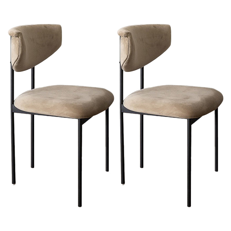 Contemporary Style Metal Chair Set Open Back Side Dining Room Kitchen Chairs Cream 2 Piece Set Clearhalo ' kitchen&dining_furn' 'Dining Chairs' 'Dining Tables & Seating' 'dining_chair' 'furn' 'furn_dining_chair' 'Furniture' 'furniture_dining_chair' 'Kitchen & Dining Furniture' 'kitchen' 4129031