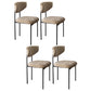 Contemporary Style Metal Chair Set Open Back Side Dining Room Kitchen Chairs Cream 4 Piece Set Clearhalo ' kitchen&dining_furn' 'Dining Chairs' 'Dining Tables & Seating' 'dining_chair' 'furn' 'furn_dining_chair' 'Furniture' 'furniture_dining_chair' 'Kitchen & Dining Furniture' 'kitchen' 4129034