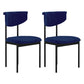 Contemporary Style Metal Chair Set Open Back Side Dining Room Kitchen Chairs Royal Blue 2 Piece Set Clearhalo ' kitchen&dining_furn' 'Dining Chairs' 'Dining Tables & Seating' 'dining_chair' 'furn' 'furn_dining_chair' 'Furniture' 'furniture_dining_chair' 'Kitchen & Dining Furniture' 'kitchen' 4129037