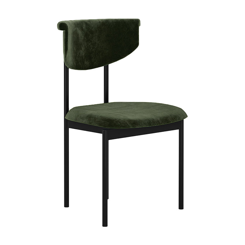Contemporary Style Metal Chair Set Open Back Side Dining Room Kitchen Chairs Blackish Green 1 Piece Clearhalo ' kitchen&dining_furn' 'Dining Chairs' 'Dining Tables & Seating' 'dining_chair' 'furn' 'furn_dining_chair' 'Furniture' 'furniture_dining_chair' 'Kitchen & Dining Furniture' 'kitchen' 4129041