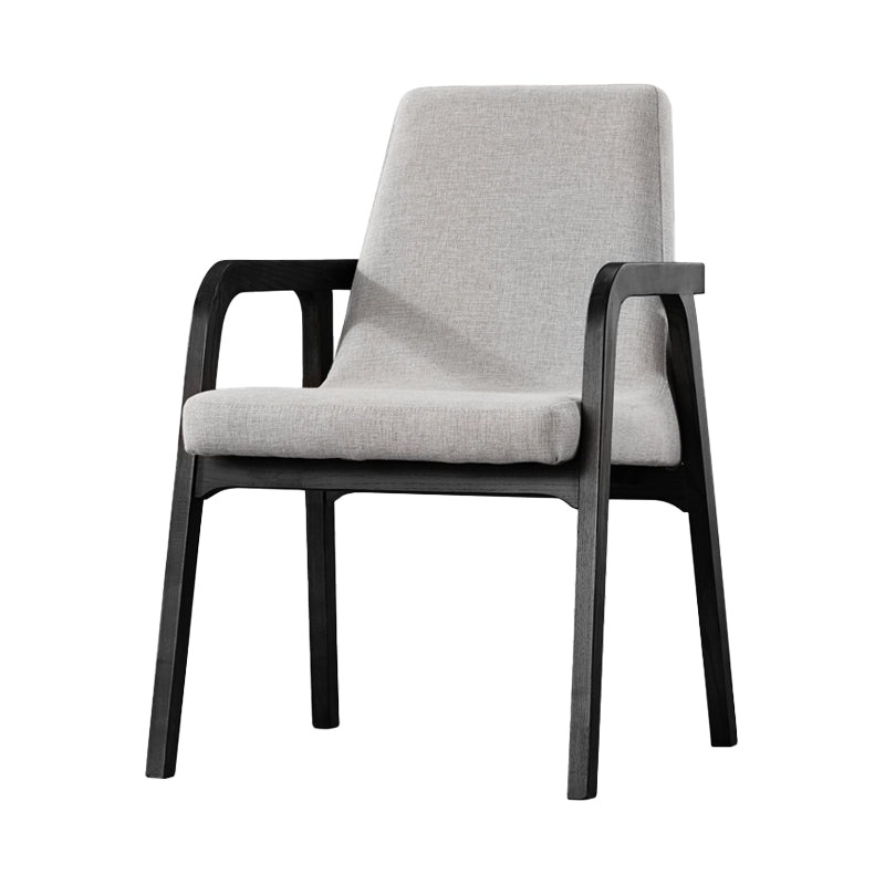 Traditional Style Ash Wood Chair Kitchen Solid Back Arm Single Dining Chair Black-Gray Clearhalo ' kitchen&dining_furn' 'Dining Chairs' 'Dining Tables & Seating' 'dining_chair' 'furn' 'furn_dining_chair' 'Furniture' 'furniture_dining_chair' 'Kitchen & Dining Furniture' 'kitchen' 4129048