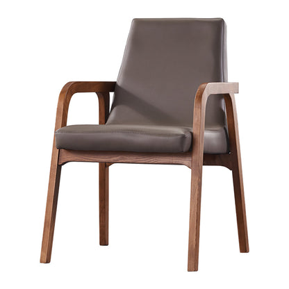 Traditional Style Ash Wood Chair Kitchen Solid Back Arm Single Dining Chair Brown Clearhalo ' kitchen&dining_furn' 'Dining Chairs' 'Dining Tables & Seating' 'dining_chair' 'furn' 'furn_dining_chair' 'Furniture' 'furniture_dining_chair' 'Kitchen & Dining Furniture' 'kitchen' 4129052