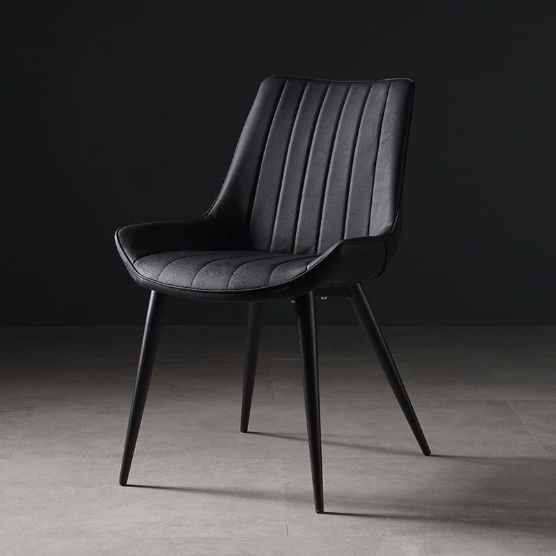 Metal Scandinavian Style Dining Chair Dining Room Armless Parsons Chair Black 1 Piece Black Clearhalo ' kitchen&dining_furn' 'Dining Chairs' 'Dining Tables & Seating' 'dining_chair' 'furn' 'furn_dining_chair' 'Furniture' 'furniture_dining_chair' 'Kitchen & Dining Furniture' 'kitchen' 4129060