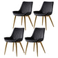 Metal Scandinavian Style Dining Chair Dining Room Armless Parsons Chair Black 4 Piece Set Brass Gold Clearhalo ' kitchen&dining_furn' 'Dining Chairs' 'Dining Tables & Seating' 'dining_chair' 'furn' 'furn_dining_chair' 'Furniture' 'furniture_dining_chair' 'Kitchen & Dining Furniture' 'kitchen' 4129069