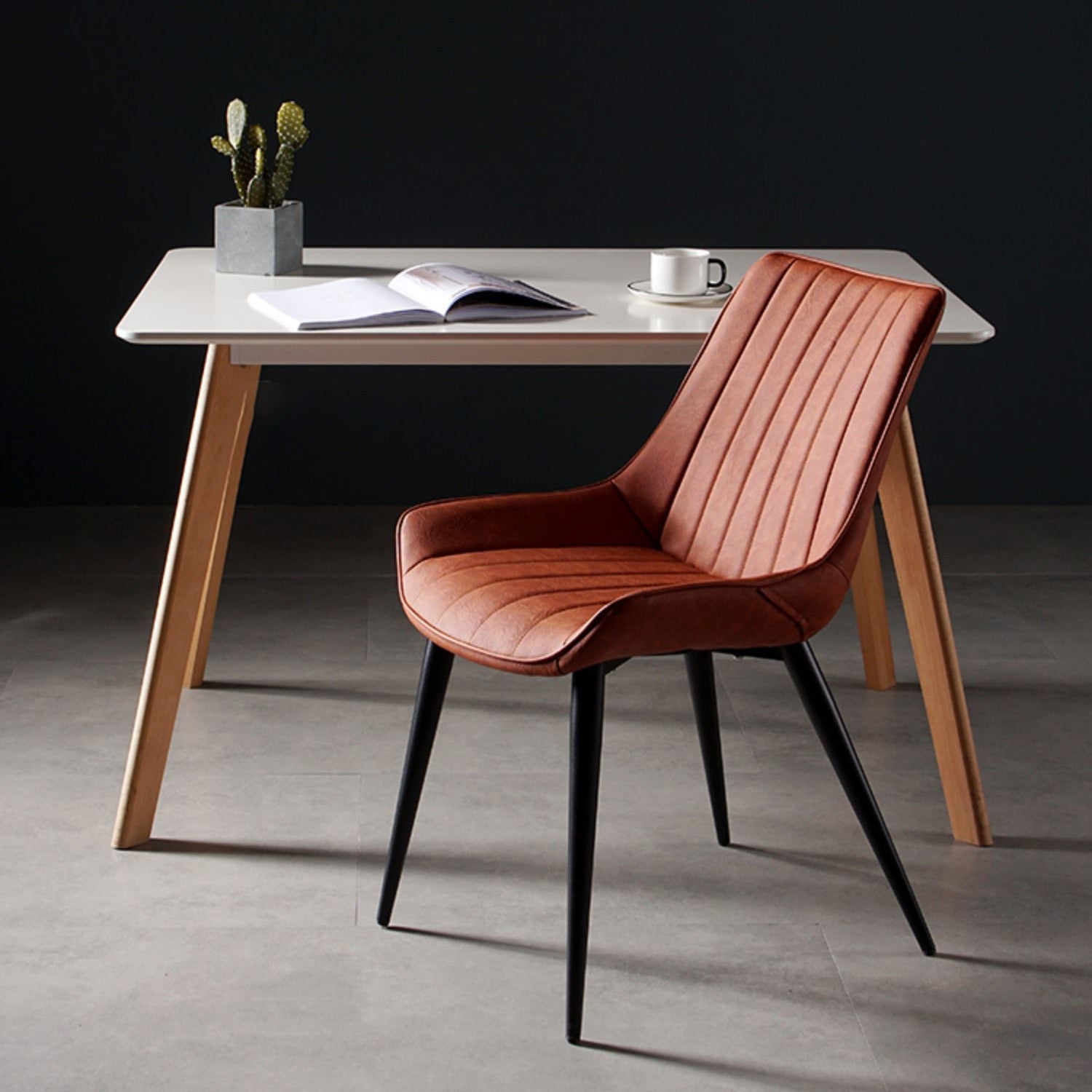 Metal Scandinavian Style Dining Chair Dining Room Armless Parsons Chair Clearhalo ' kitchen&dining_furn' 'Dining Chairs' 'Dining Tables & Seating' 'dining_chair' 'furn' 'furn_dining_chair' 'Furniture' 'furniture_dining_chair' 'Kitchen & Dining Furniture' 'kitchen' 4129078