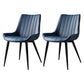 Metal Scandinavian Style Dining Chair Dining Room Armless Parsons Chair Blue 2 Piece Set Black Clearhalo ' kitchen&dining_furn' 'Dining Chairs' 'Dining Tables & Seating' 'dining_chair' 'furn' 'furn_dining_chair' 'Furniture' 'furniture_dining_chair' 'Kitchen & Dining Furniture' 'kitchen' 4129080