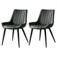 Metal Scandinavian Style Dining Chair Dining Room Armless Parsons Chair Green 2 Piece Set Black Clearhalo ' kitchen&dining_furn' 'Dining Chairs' 'Dining Tables & Seating' 'dining_chair' 'furn' 'furn_dining_chair' 'Furniture' 'furniture_dining_chair' 'Kitchen & Dining Furniture' 'kitchen' 4129083
