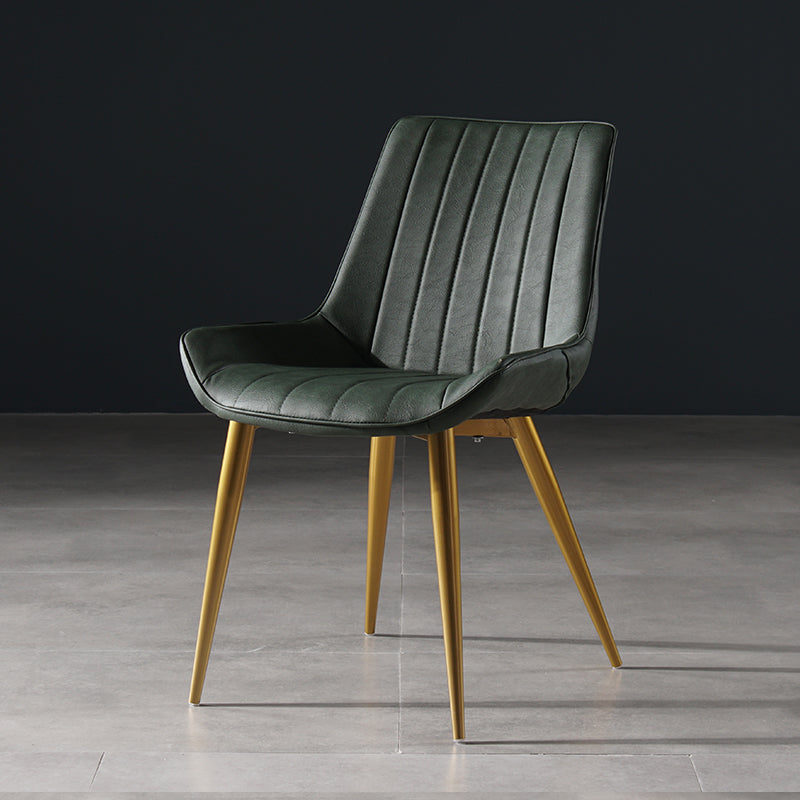 Metal Scandinavian Style Dining Chair Dining Room Armless Parsons Chair Green 1 Piece Brass Gold Clearhalo ' kitchen&dining_furn' 'Dining Chairs' 'Dining Tables & Seating' 'dining_chair' 'furn' 'furn_dining_chair' 'Furniture' 'furniture_dining_chair' 'Kitchen & Dining Furniture' 'kitchen' 4129085