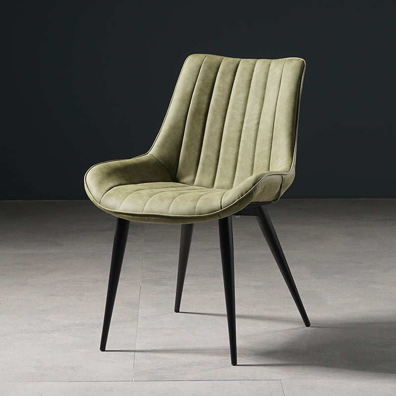 Metal Scandinavian Style Dining Chair Dining Room Armless Parsons Chair Light Green 1 Piece Black Clearhalo ' kitchen&dining_furn' 'Dining Chairs' 'Dining Tables & Seating' 'dining_chair' 'furn' 'furn_dining_chair' 'Furniture' 'furniture_dining_chair' 'Kitchen & Dining Furniture' 'kitchen' 4129088