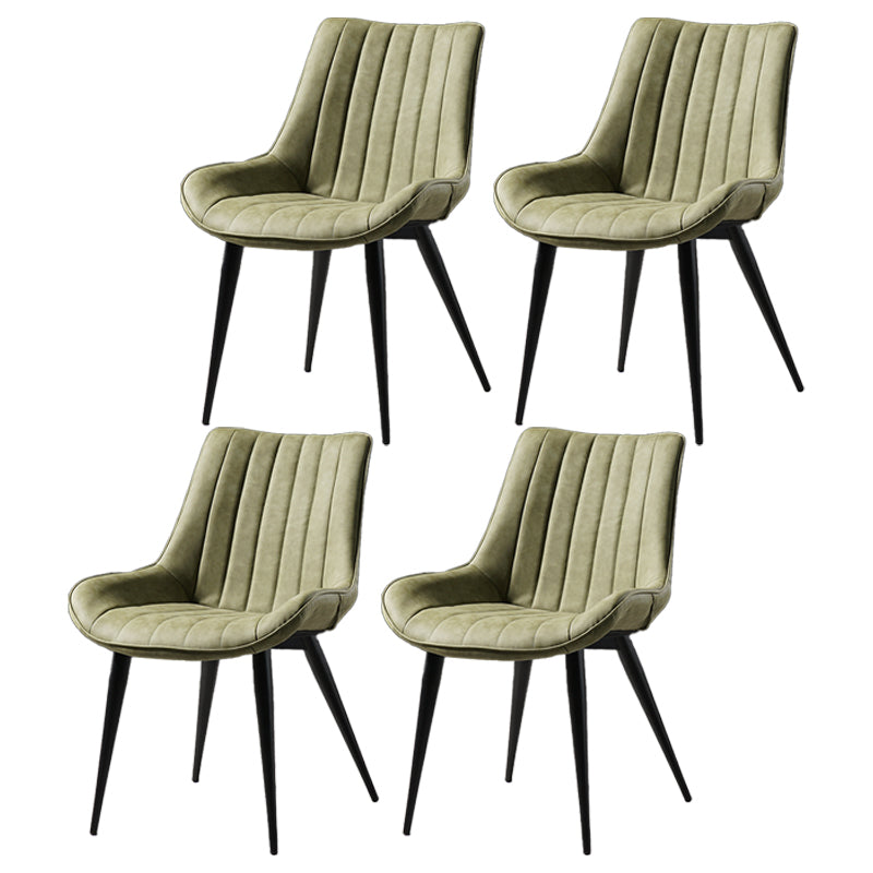 Metal Scandinavian Style Dining Chair Dining Room Armless Parsons Chair Light Green 4 Piece Set Black Clearhalo ' kitchen&dining_furn' 'Dining Chairs' 'Dining Tables & Seating' 'dining_chair' 'furn' 'furn_dining_chair' 'Furniture' 'furniture_dining_chair' 'Kitchen & Dining Furniture' 'kitchen' 4129090
