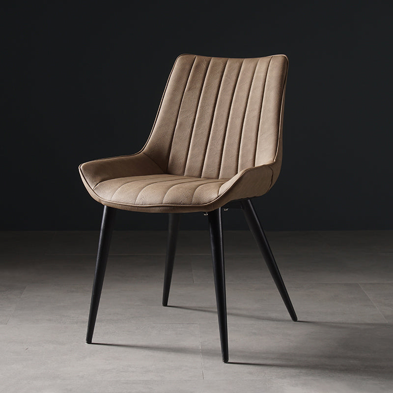 Metal Scandinavian Style Dining Chair Dining Room Armless Parsons Chair Camel 1 Piece Black Clearhalo ' kitchen&dining_furn' 'Dining Chairs' 'Dining Tables & Seating' 'dining_chair' 'furn' 'furn_dining_chair' 'Furniture' 'furniture_dining_chair' 'Kitchen & Dining Furniture' 'kitchen' 4129091