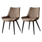 Metal Scandinavian Style Dining Chair Dining Room Armless Parsons Chair Camel 2 Piece Set Black Clearhalo ' kitchen&dining_furn' 'Dining Chairs' 'Dining Tables & Seating' 'dining_chair' 'furn' 'furn_dining_chair' 'Furniture' 'furniture_dining_chair' 'Kitchen & Dining Furniture' 'kitchen' 4129092
