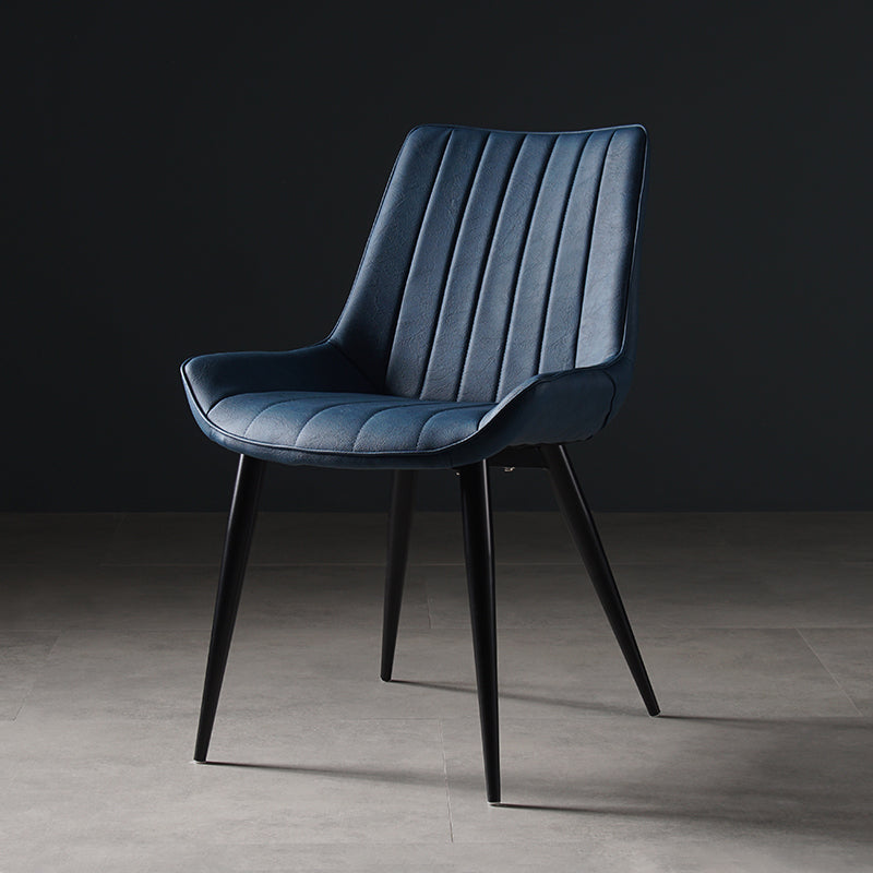 Metal Scandinavian Style Dining Chair Dining Room Armless Parsons Chair Dark Blue 1 Piece Black Clearhalo ' kitchen&dining_furn' 'Dining Chairs' 'Dining Tables & Seating' 'dining_chair' 'furn' 'furn_dining_chair' 'Furniture' 'furniture_dining_chair' 'Kitchen & Dining Furniture' 'kitchen' 4129106