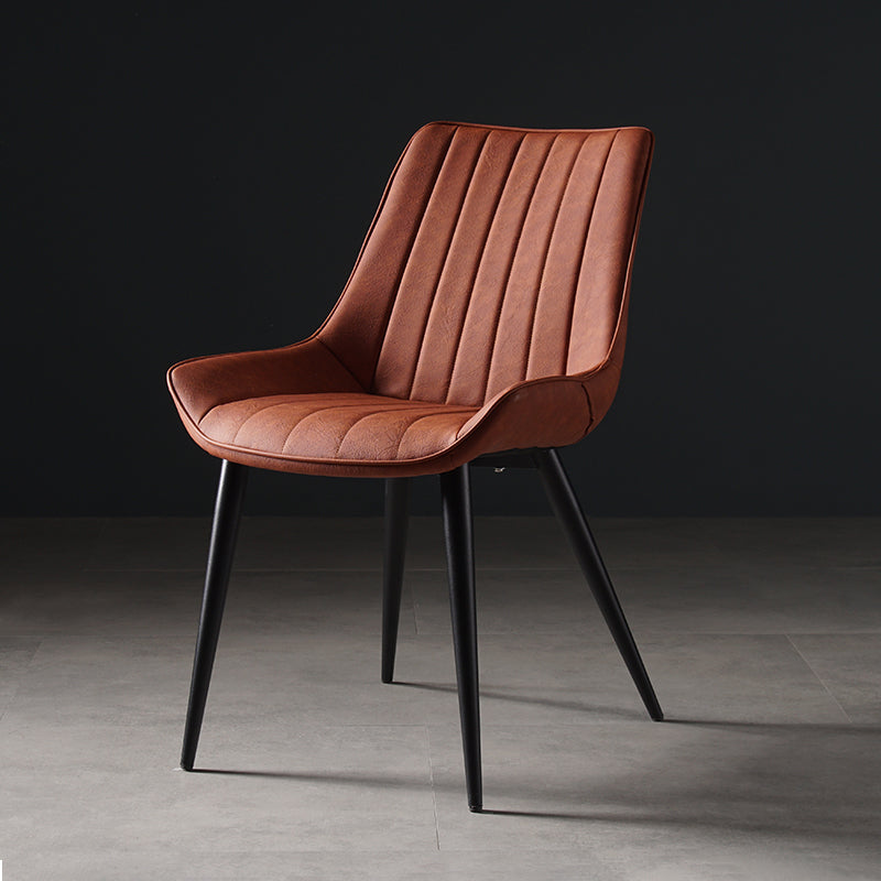 Metal Scandinavian Style Dining Chair Dining Room Armless Parsons Chair Orange 1 Piece Black Clearhalo ' kitchen&dining_furn' 'Dining Chairs' 'Dining Tables & Seating' 'dining_chair' 'furn' 'furn_dining_chair' 'Furniture' 'furniture_dining_chair' 'Kitchen & Dining Furniture' 'kitchen' 4129109