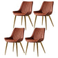 Metal Scandinavian Style Dining Chair Dining Room Armless Parsons Chair Orange 4 Piece Set Brass Gold Clearhalo ' kitchen&dining_furn' 'Dining Chairs' 'Dining Tables & Seating' 'dining_chair' 'furn' 'furn_dining_chair' 'Furniture' 'furniture_dining_chair' 'Kitchen & Dining Furniture' 'kitchen' 4129114