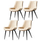 Metal Scandinavian Style Dining Chair Dining Room Armless Parsons Chair Off-White 4 Piece Set Black Clearhalo ' kitchen&dining_furn' 'Dining Chairs' 'Dining Tables & Seating' 'dining_chair' 'furn' 'furn_dining_chair' 'Furniture' 'furniture_dining_chair' 'Kitchen & Dining Furniture' 'kitchen' 4129117