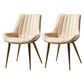 Metal Scandinavian Style Dining Chair Dining Room Armless Parsons Chair Off-White 2 Piece Set Brass Gold Clearhalo ' kitchen&dining_furn' 'Dining Chairs' 'Dining Tables & Seating' 'dining_chair' 'furn' 'furn_dining_chair' 'Furniture' 'furniture_dining_chair' 'Kitchen & Dining Furniture' 'kitchen' 4129119