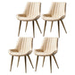 Metal Scandinavian Style Dining Chair Dining Room Armless Parsons Chair Off-White 4 Piece Set Brass Gold Clearhalo ' kitchen&dining_furn' 'Dining Chairs' 'Dining Tables & Seating' 'dining_chair' 'furn' 'furn_dining_chair' 'Furniture' 'furniture_dining_chair' 'Kitchen & Dining Furniture' 'kitchen' 4129120