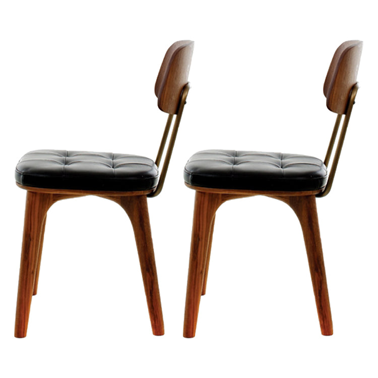 Traditional Wood Dining Chair Coffee Shop Armless Open Back Dining Side Chair (Set of 2) Black-Brown Clearhalo ' kitchen&dining_furn' 'Dining Chairs' 'Dining Tables & Seating' 'dining_chair' 'furn' 'furn_dining_chair' 'Furniture' 'furniture_dining_chair' 'Kitchen & Dining Furniture' 'kitchen' 4129126