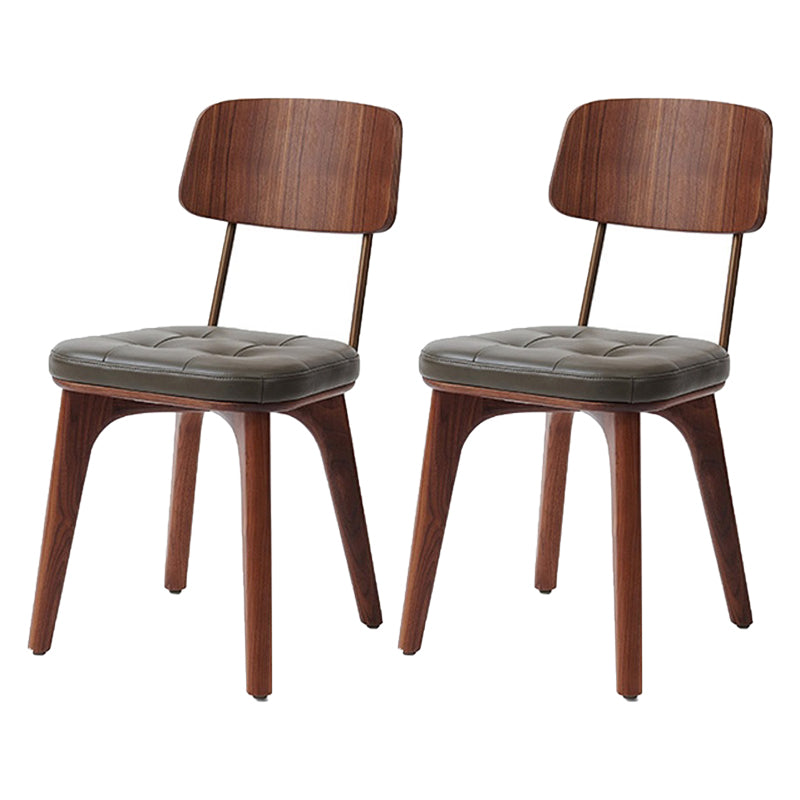 Wood Traditional Dining Chair Open Back Armless Dining Side Chair (Set of 2) Black-Brown Clearhalo ' kitchen&dining_furn' 'Dining Chairs' 'Dining Tables & Seating' 'dining_chair' 'furn' 'furn_dining_chair' 'Furniture' 'furniture_dining_chair' 'Kitchen & Dining Furniture' 'kitchen' 4129142
