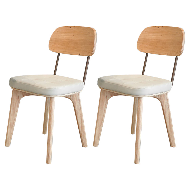 Wood Traditional Dining Chair Open Back Armless Dining Side Chair (Set of 2) Off-White Clearhalo ' kitchen&dining_furn' 'Dining Chairs' 'Dining Tables & Seating' 'dining_chair' 'furn' 'furn_dining_chair' 'Furniture' 'furniture_dining_chair' 'Kitchen & Dining Furniture' 'kitchen' 4129144