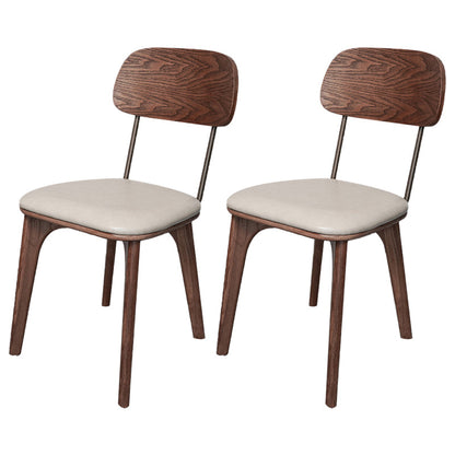 Wood Traditional Dining Chair Open Back Armless Dining Side Chair (Set of 2) Walnut Clearhalo ' kitchen&dining_furn' 'Dining Chairs' 'Dining Tables & Seating' 'dining_chair' 'furn' 'furn_dining_chair' 'Furniture' 'furniture_dining_chair' 'Kitchen & Dining Furniture' 'kitchen' 4129146