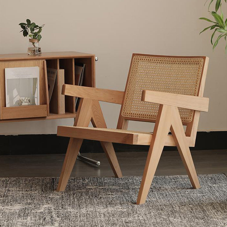 Traditional Wood Dining Chair Cane Back Dining Arm Chairs for Home Use Clearhalo ' kitchen&dining_furn' 'Dining Chairs' 'Dining Tables & Seating' 'dining_chair' 'furn' 'furn_dining_chair' 'Furniture' 'furniture_dining_chair' 'Kitchen & Dining Furniture' 'kitchen' 4129159