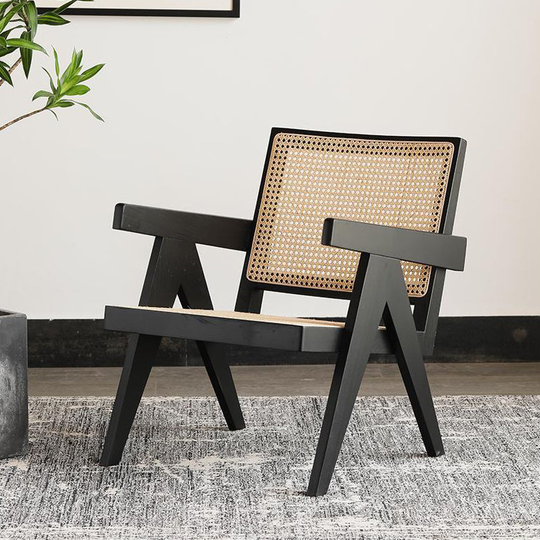 Traditional Wood Dining Chair Cane Back Dining Arm Chairs for Home Use Black Wicker & Rattan 1 Piece Clearhalo ' kitchen&dining_furn' 'Dining Chairs' 'Dining Tables & Seating' 'dining_chair' 'furn' 'furn_dining_chair' 'Furniture' 'furniture_dining_chair' 'Kitchen & Dining Furniture' 'kitchen' 4129160