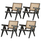 Traditional Wood Dining Chair Cane Back Dining Arm Chairs for Home Use Black Wicker & Rattan 4 Piece Set Clearhalo ' kitchen&dining_furn' 'Dining Chairs' 'Dining Tables & Seating' 'dining_chair' 'furn' 'furn_dining_chair' 'Furniture' 'furniture_dining_chair' 'Kitchen & Dining Furniture' 'kitchen' 4129163