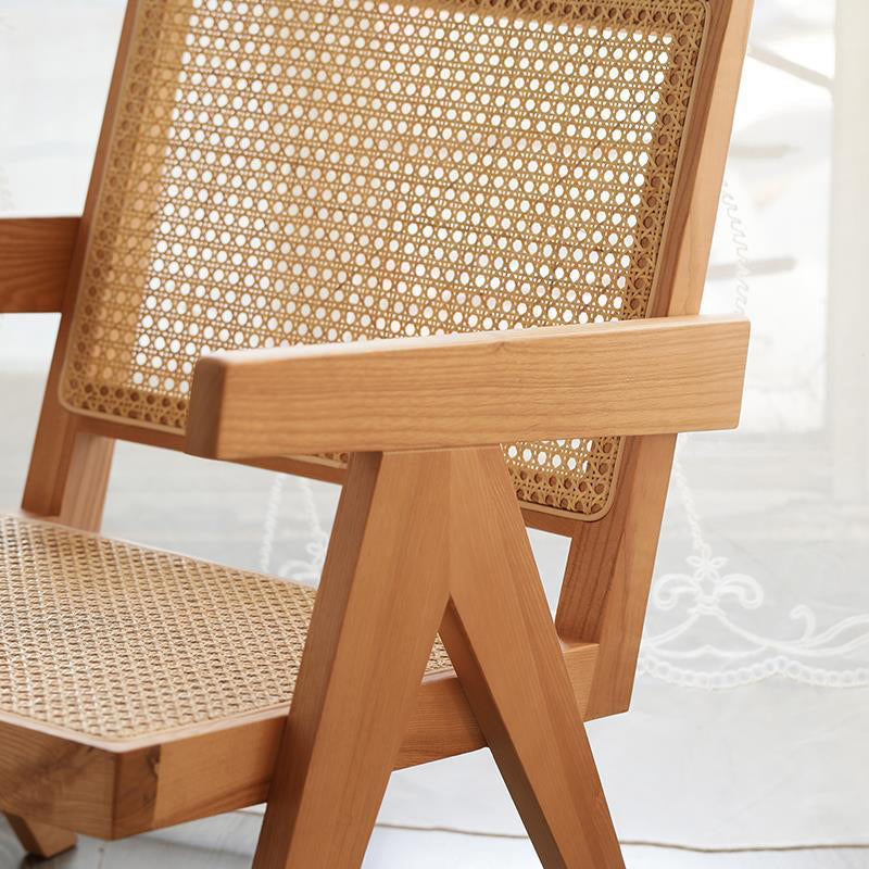 Traditional Wood Dining Chair Cane Back Dining Arm Chairs for Home Use Clearhalo ' kitchen&dining_furn' 'Dining Chairs' 'Dining Tables & Seating' 'dining_chair' 'furn' 'furn_dining_chair' 'Furniture' 'furniture_dining_chair' 'Kitchen & Dining Furniture' 'kitchen' 4129164