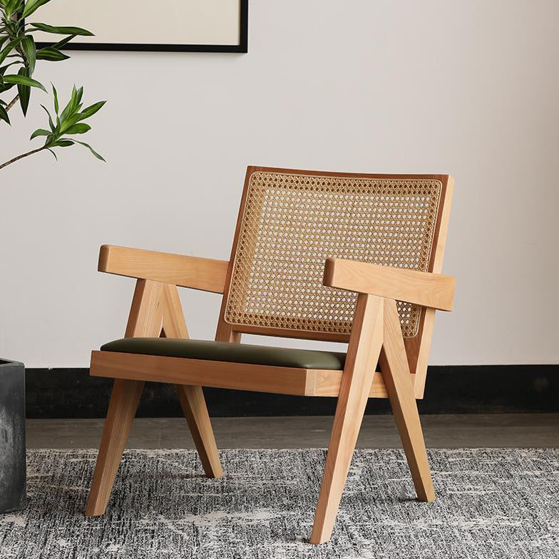 Traditional Wood Dining Chair Cane Back Dining Arm Chairs for Home Use Natural Upholstered 1 Piece Clearhalo ' kitchen&dining_furn' 'Dining Chairs' 'Dining Tables & Seating' 'dining_chair' 'furn' 'furn_dining_chair' 'Furniture' 'furniture_dining_chair' 'Kitchen & Dining Furniture' 'kitchen' 4129172