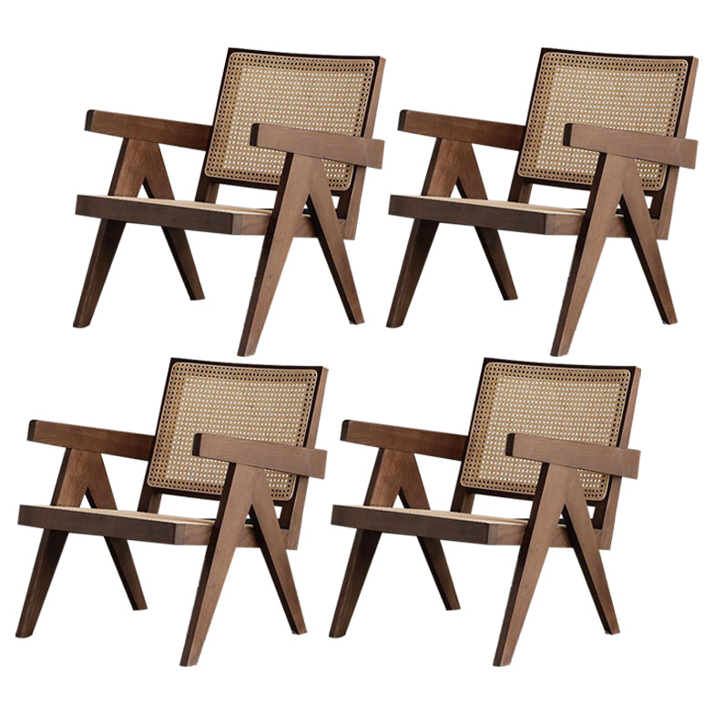 Traditional Wood Dining Chair Cane Back Dining Arm Chairs for Home Use Walnut Wicker & Rattan 4 Piece Set Clearhalo ' kitchen&dining_furn' 'Dining Chairs' 'Dining Tables & Seating' 'dining_chair' 'furn' 'furn_dining_chair' 'Furniture' 'furniture_dining_chair' 'Kitchen & Dining Furniture' 'kitchen' 4129180