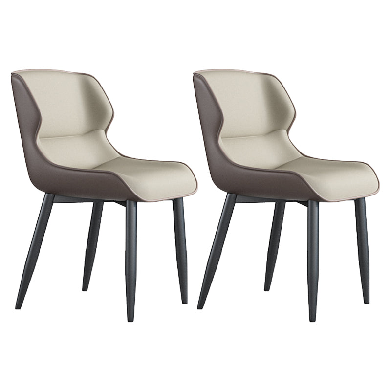 Industrial Style Metal Chair Set Kitchen Dining Room Wingback Side Chairs Gray-White 2 Piece Set Clearhalo ' kitchen&dining_furn' 'Dining Chairs' 'Dining Tables & Seating' 'dining_chair' 'furn' 'furn_dining_chair' 'Furniture' 'furniture_dining_chair' 'Kitchen & Dining Furniture' 'kitchen' 4129211