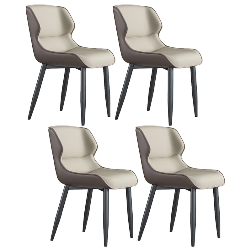 Industrial Style Metal Chair Set Kitchen Dining Room Wingback Side Chairs Gray-White 4 Piece Set Clearhalo ' kitchen&dining_furn' 'Dining Chairs' 'Dining Tables & Seating' 'dining_chair' 'furn' 'furn_dining_chair' 'Furniture' 'furniture_dining_chair' 'Kitchen & Dining Furniture' 'kitchen' 4129213