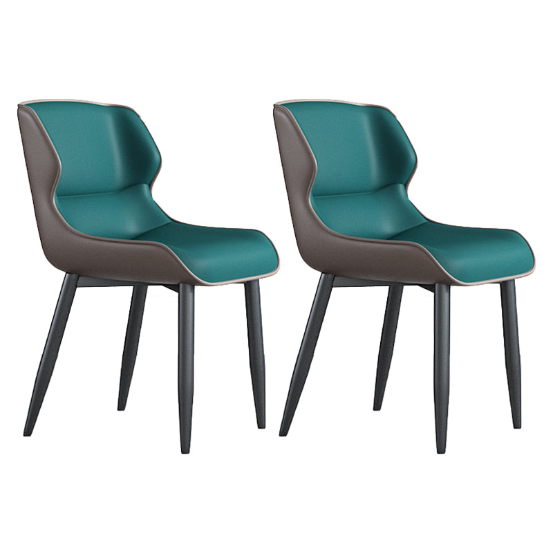 Industrial Style Metal Chair Set Kitchen Dining Room Wingback Side Chairs Blackish Green 2 Piece Set Clearhalo ' kitchen&dining_furn' 'Dining Chairs' 'Dining Tables & Seating' 'dining_chair' 'furn' 'furn_dining_chair' 'Furniture' 'furniture_dining_chair' 'Kitchen & Dining Furniture' 'kitchen' 4129216