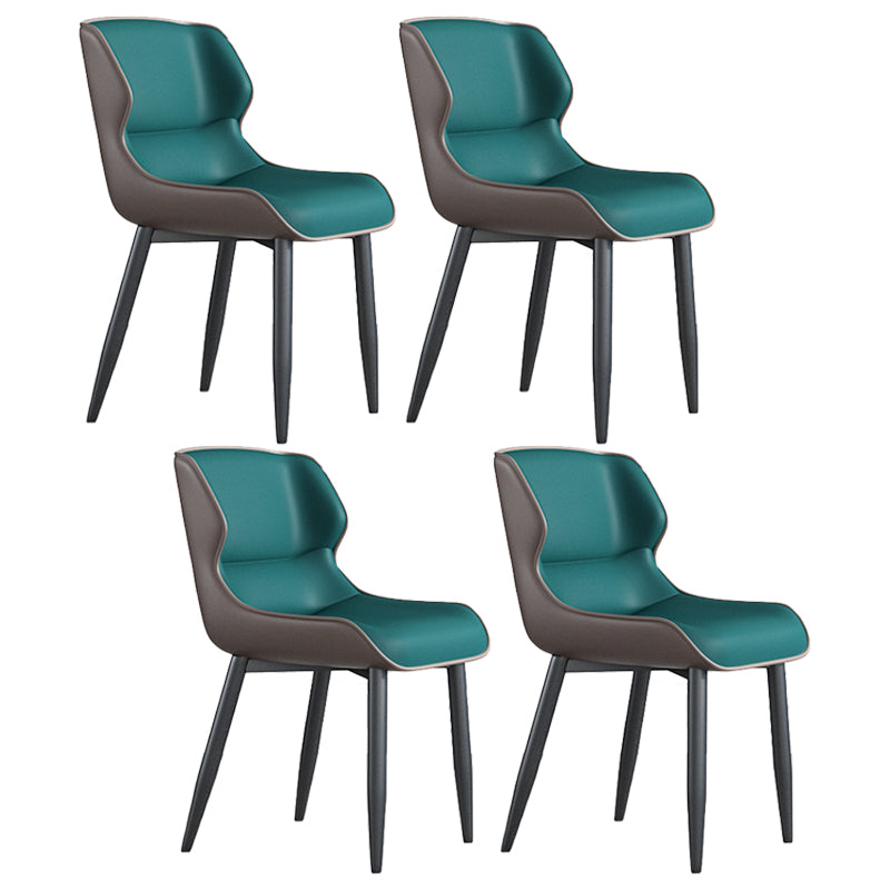 Industrial Style Metal Chair Set Kitchen Dining Room Wingback Side Chairs Blackish Green 4 Piece Set Clearhalo ' kitchen&dining_furn' 'Dining Chairs' 'Dining Tables & Seating' 'dining_chair' 'furn' 'furn_dining_chair' 'Furniture' 'furniture_dining_chair' 'Kitchen & Dining Furniture' 'kitchen' 4129217