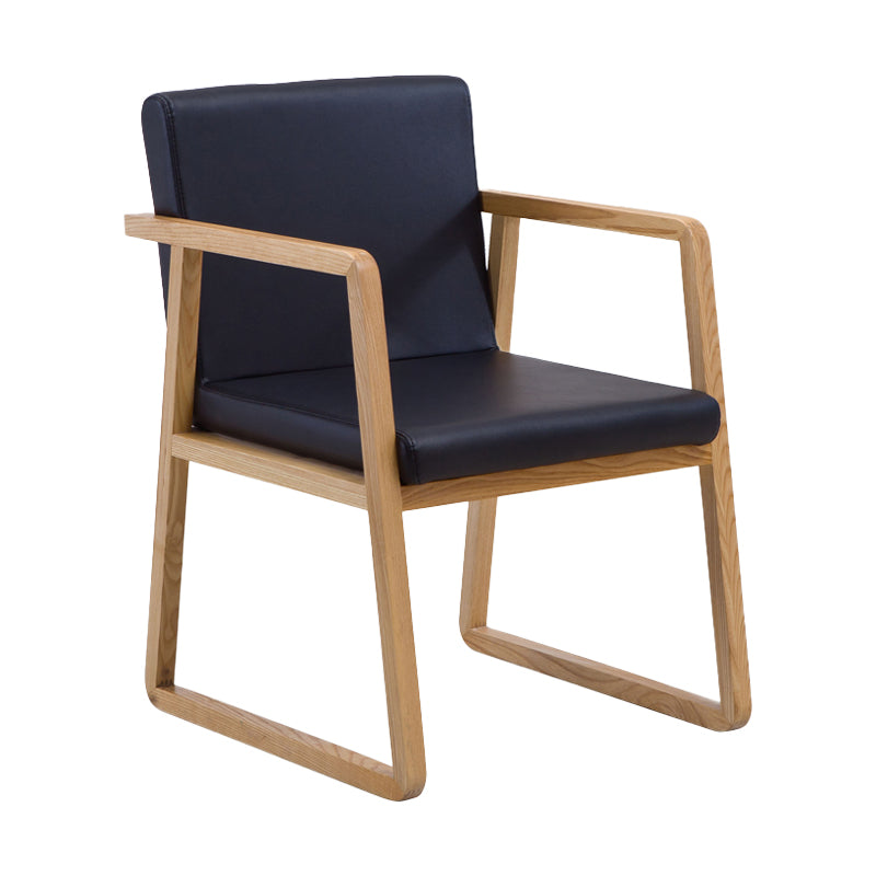 Traditional Wood Dining Side Chair Home Solid Back Dining Chair with Arm Black 1 Piece Natural Wood Clearhalo ' kitchen&dining_furn' 'Dining Chairs' 'Dining Tables & Seating' 'dining_chair' 'furn' 'furn_dining_chair' 'Furniture' 'furniture_dining_chair' 'Kitchen & Dining Furniture' 'kitchen' 4129223