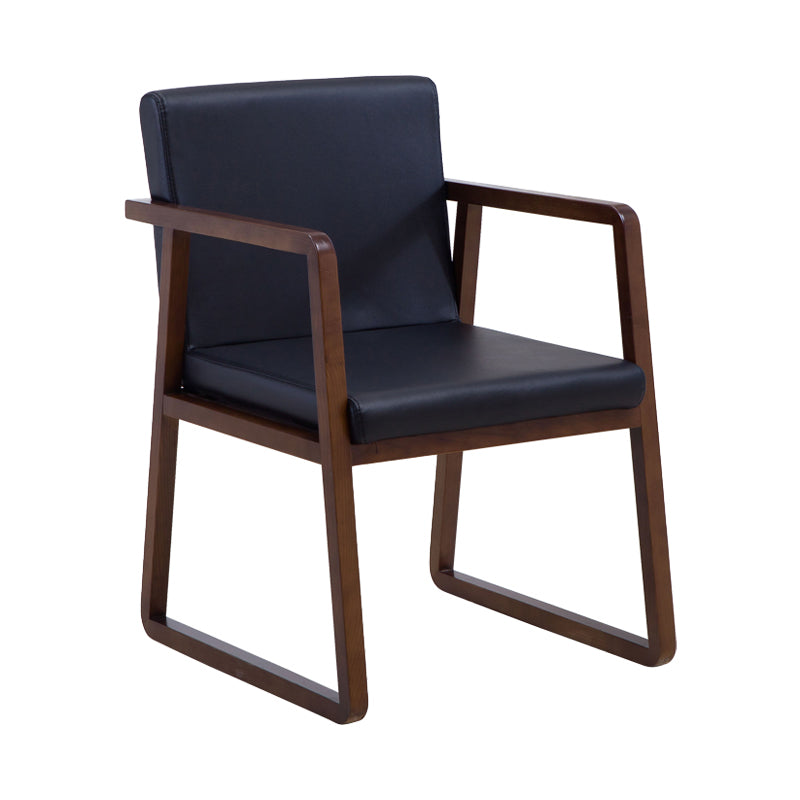 Traditional Wood Dining Side Chair Home Solid Back Dining Chair with Arm Black 1 Piece Walnut Clearhalo ' kitchen&dining_furn' 'Dining Chairs' 'Dining Tables & Seating' 'dining_chair' 'furn' 'furn_dining_chair' 'Furniture' 'furniture_dining_chair' 'Kitchen & Dining Furniture' 'kitchen' 4129229